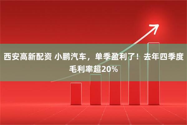 西安高新配资 小鹏汽车，单季盈利了！去年四季度毛利率超20%
