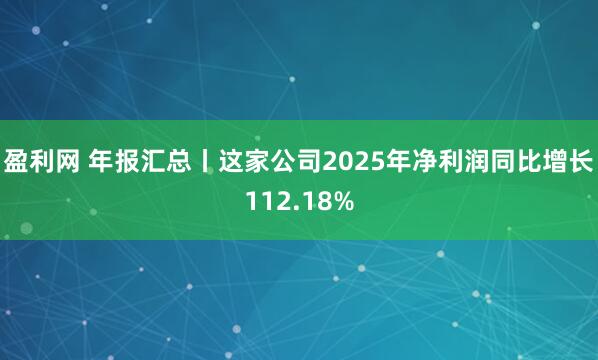 盈利网 年报汇总丨这家公司2025年净利润同比增长112.18%